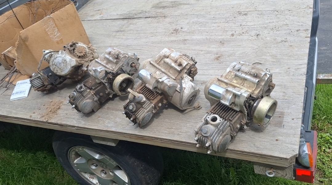 Several parts engines lined up for the TS90 rebuild
