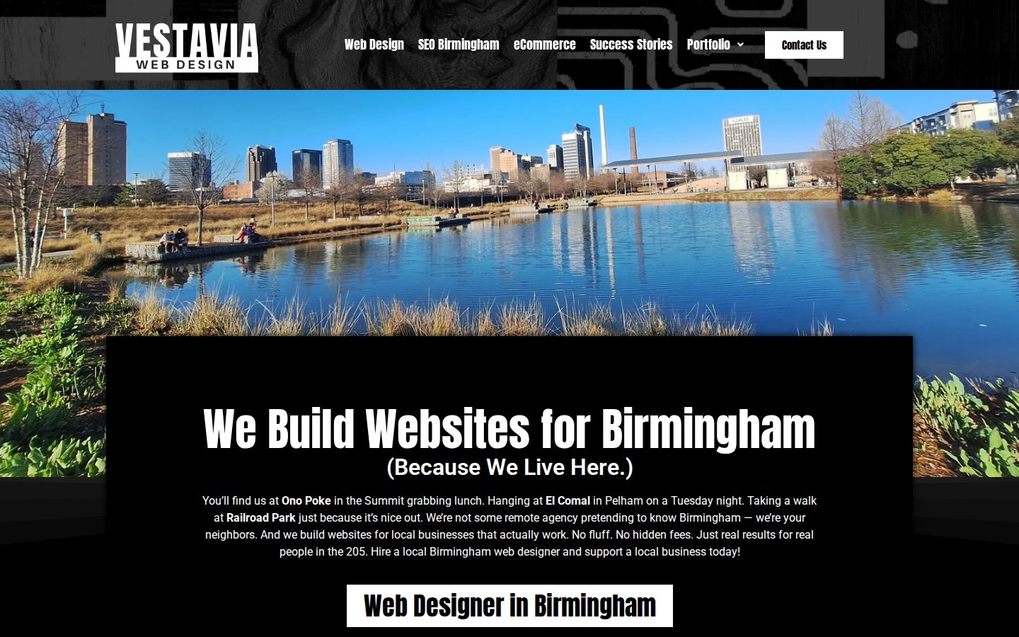 Vestavia Web Design homepage screenshot